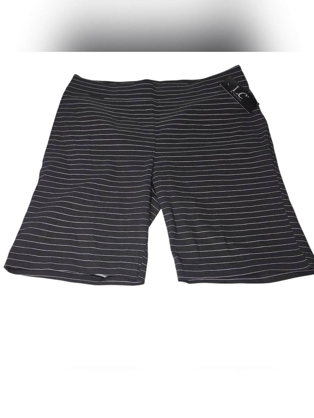 Men's Black Pinstripe Flat Front Casual Shorts